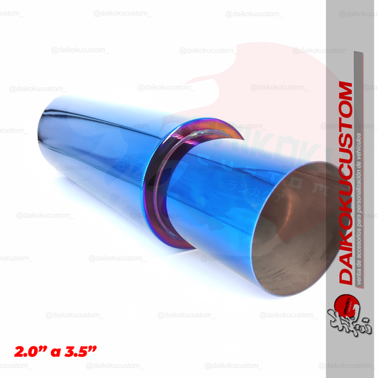 Escape Alto Flujo S/M 1 Salida 2.5" a 4" Azul Ionizado Completo