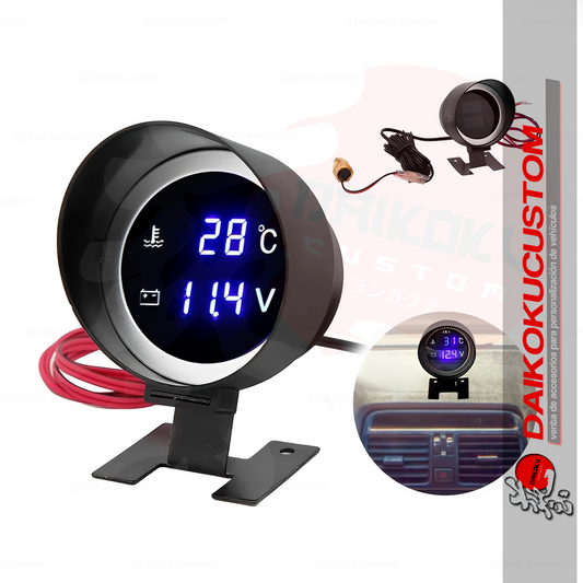 Reloj Temperatura Agua Ad2 + Voltimetro 12v 24v (Incluye Sensor Temp)