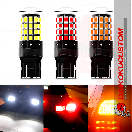 2 Ampolletas T20 144 Led (Caja Negra O Growpal) Colores