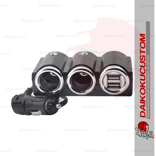 Adaptador Doble Encendedor Cigarrera 2 Usb Pro