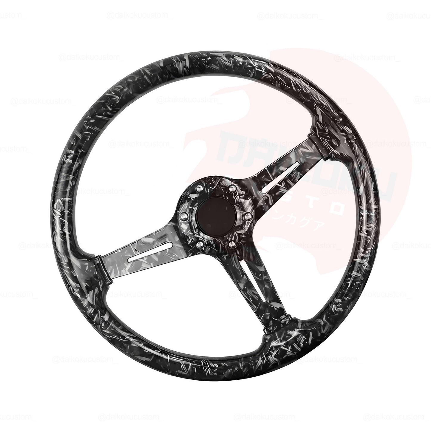 Volante Deportivo Tipo Carbono Forjado Negro 48-9