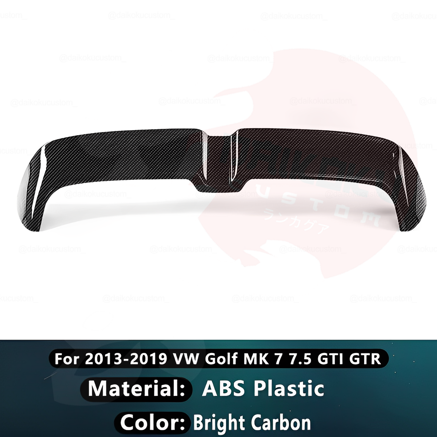 Aleron Spoiler Plastico Abs Volkswagen Golf GTI Mk7 Tipo Carbono