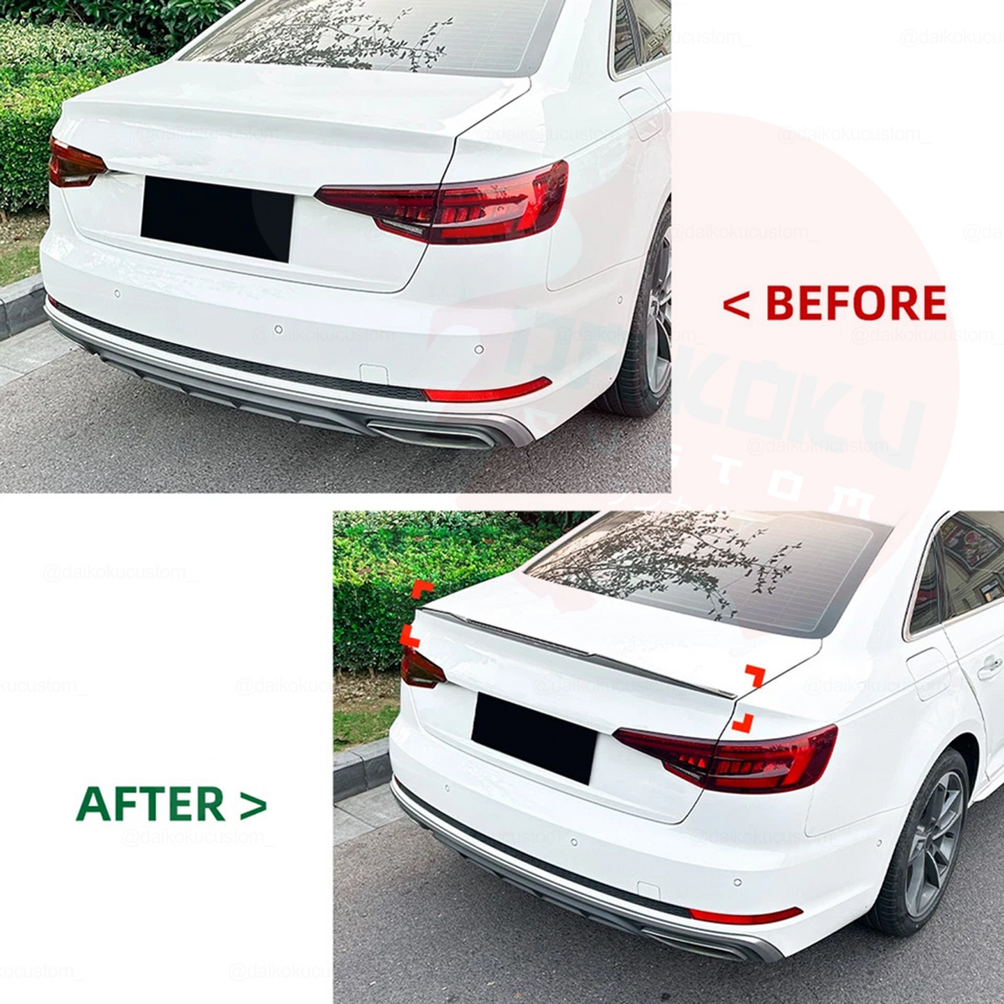 Aleron Lip Spoiler Plastico Abs Audi A4 Negro Brillante