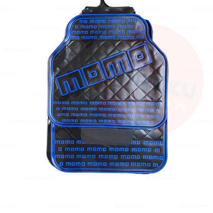 Cubre Piso Goma Momo 5pcs Rombos Azul Con Camello