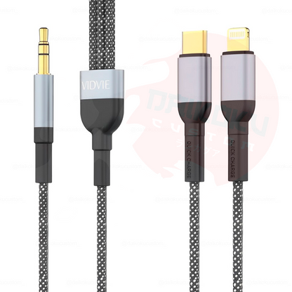 Cable Auxiliar 2 En 1 (Aux a Tipo-C Y Lightning) 1mt AL1113