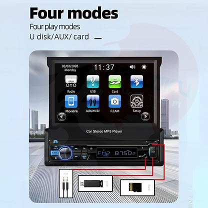 Radio 1 Din Con Pantalla Retractil 7 Lm10421 Automatica Bluetooth