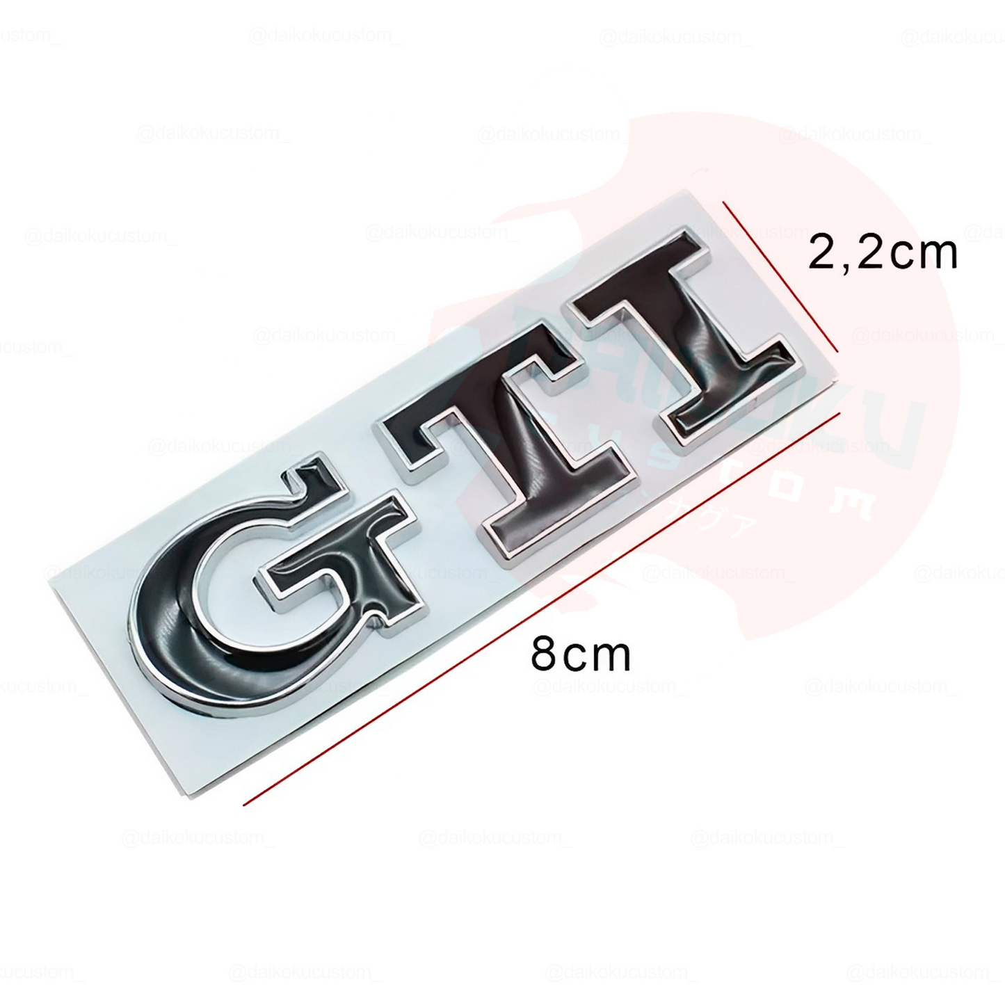 Emblema Adhesivo Trasero GTI Negro