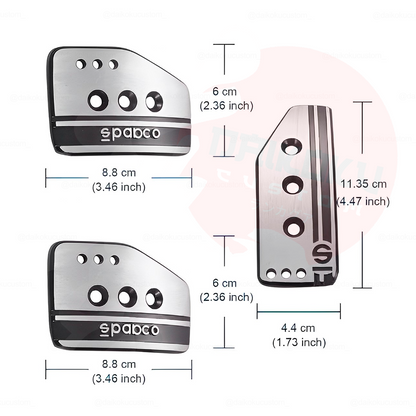 Cubre Pedales Sparco Metalicos Plomo Con Negro