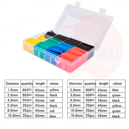 Caja Termocontraibles 530pcs Diferentes Medidas