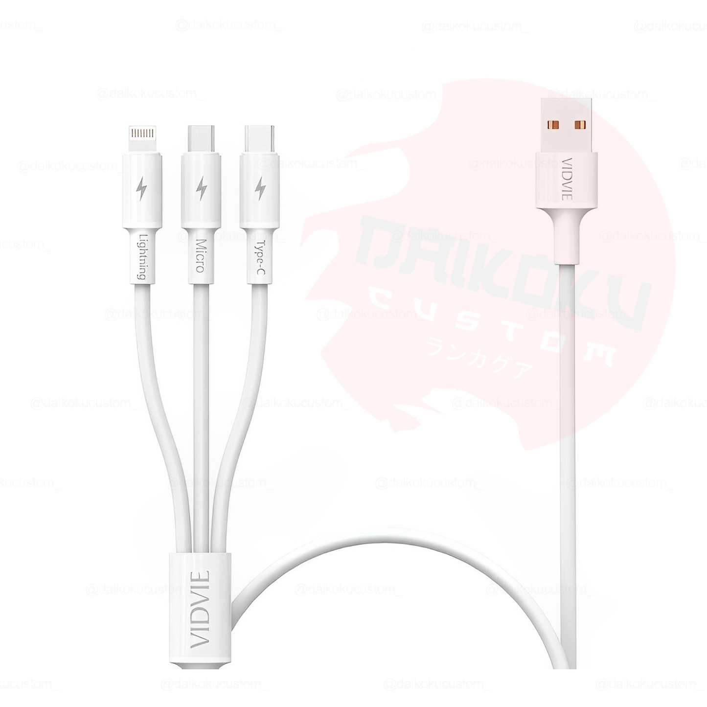 Cable Usb Triple 3 En 1 Vidvie CB4003