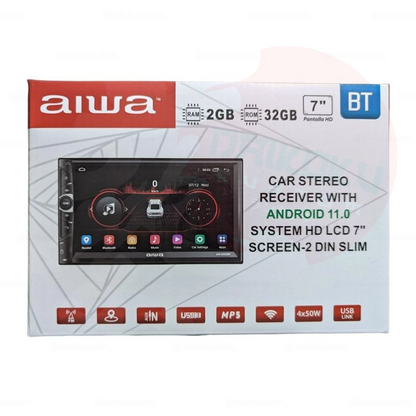 Radio 2 Din Android Pantalla Touch HD De 7 Pulgadas Aiwa AWA502BT Bluetooth