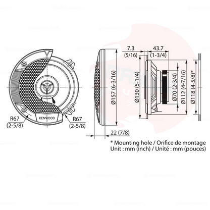 Parlantes 13cm 260w Kenwood Kfc-S1366