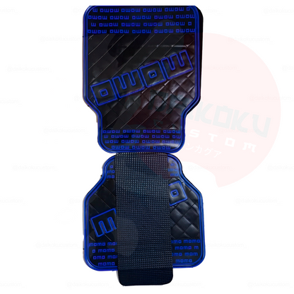 Cubre Piso Goma Momo 5pcs Rombos Azul Con Camello