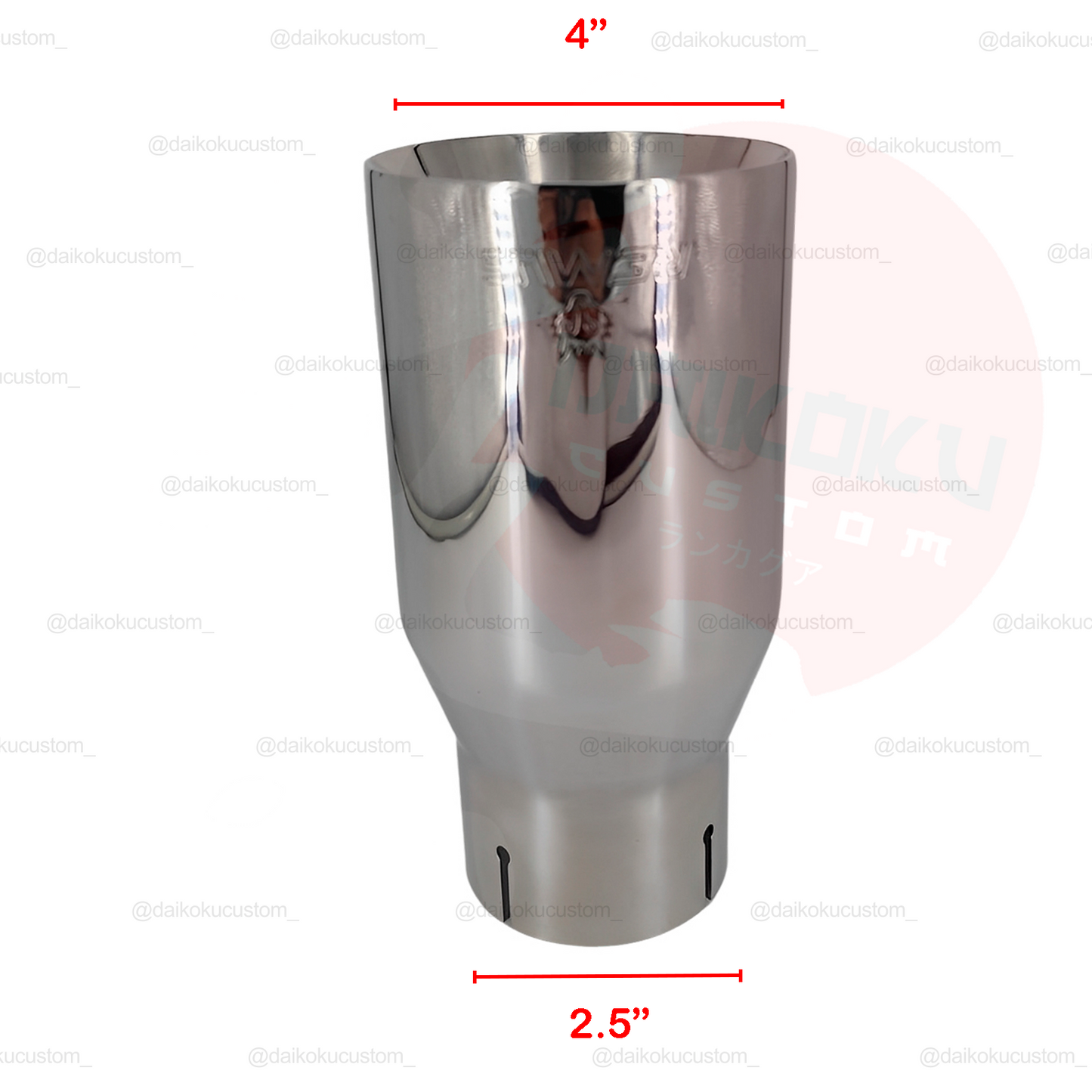 Cola Escape Remus Cromada Acero Inox 2.5" a 4" (Para Soldar)