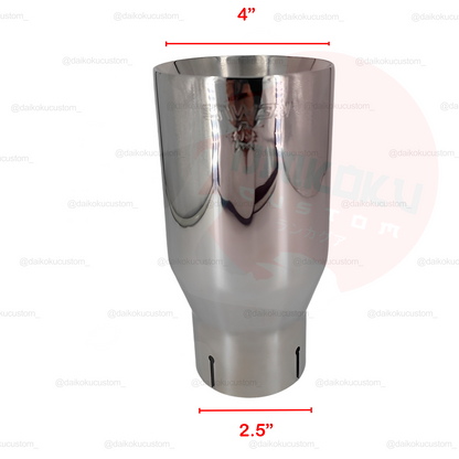 Cola Escape Remus Cromada Acero Inox 2.5" a 4" (Para Soldar)