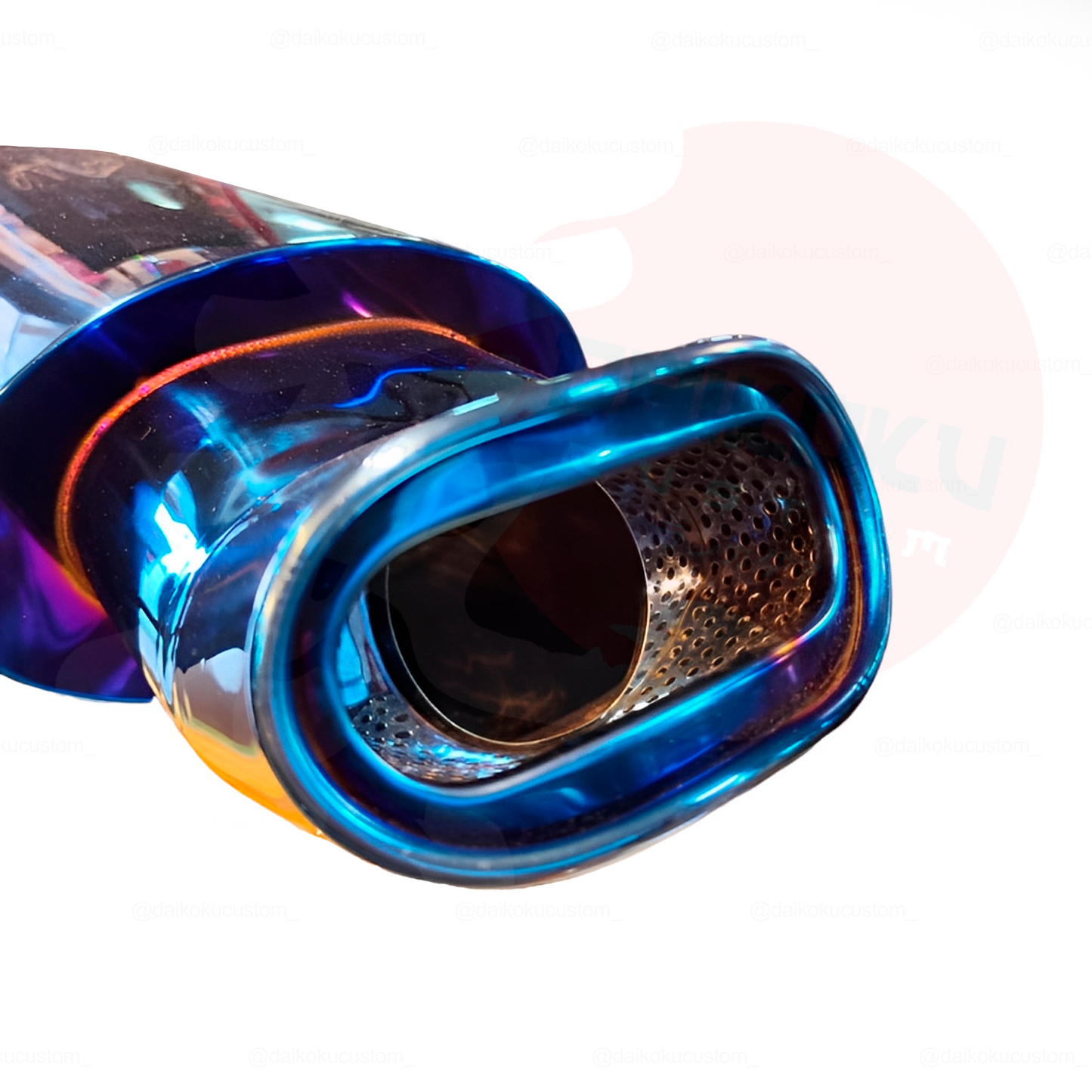 Escape Alto Flujo Azul Ionizado Completo 1 Salida 2.5" a 5.5" Boca Pato