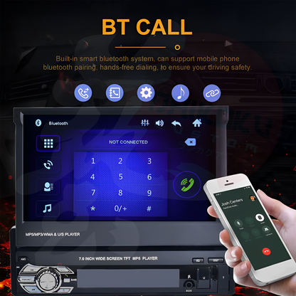 Radio 1 Din Con Pantalla Retractil 7 Generica Manual Bluetooth