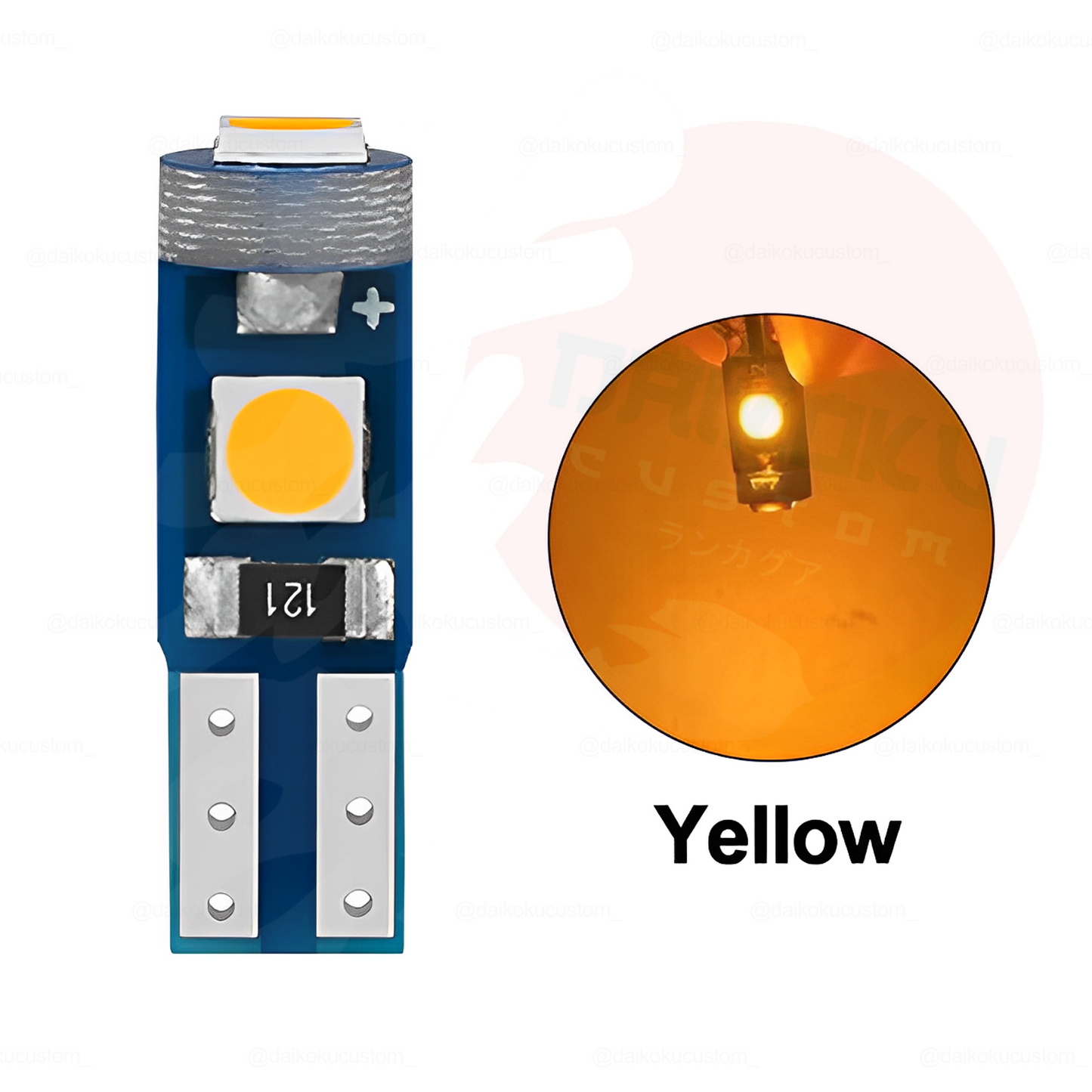 1 Ampolleta Led T5 Punta Redonda De 3 Led Colores