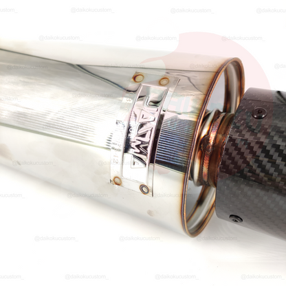 Escape Alto Flujo HKS 1 Salida 2.5" a 3.5" Punta Carbono Forjado