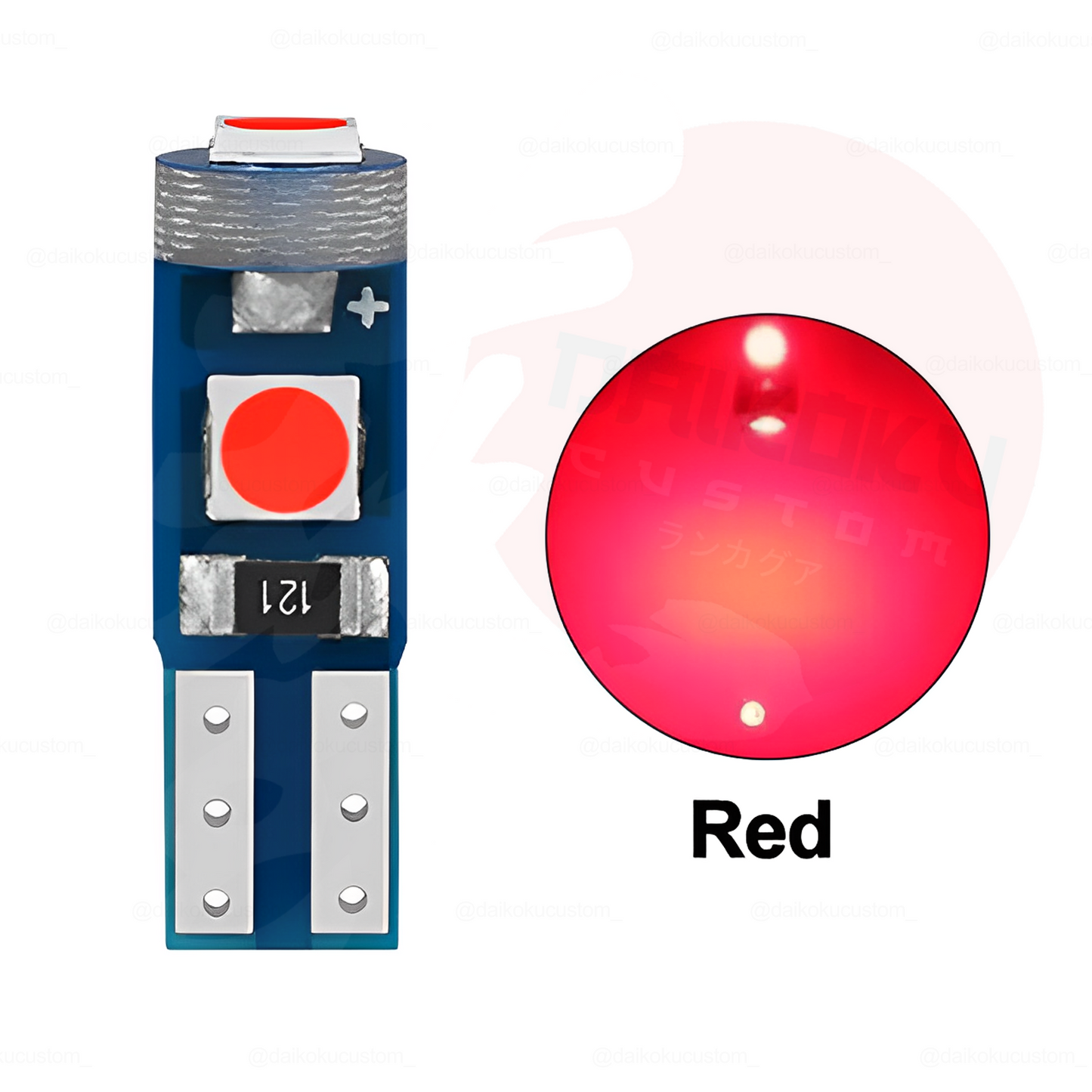 1 Ampolleta Led T5 Punta Redonda De 3 Led Colores