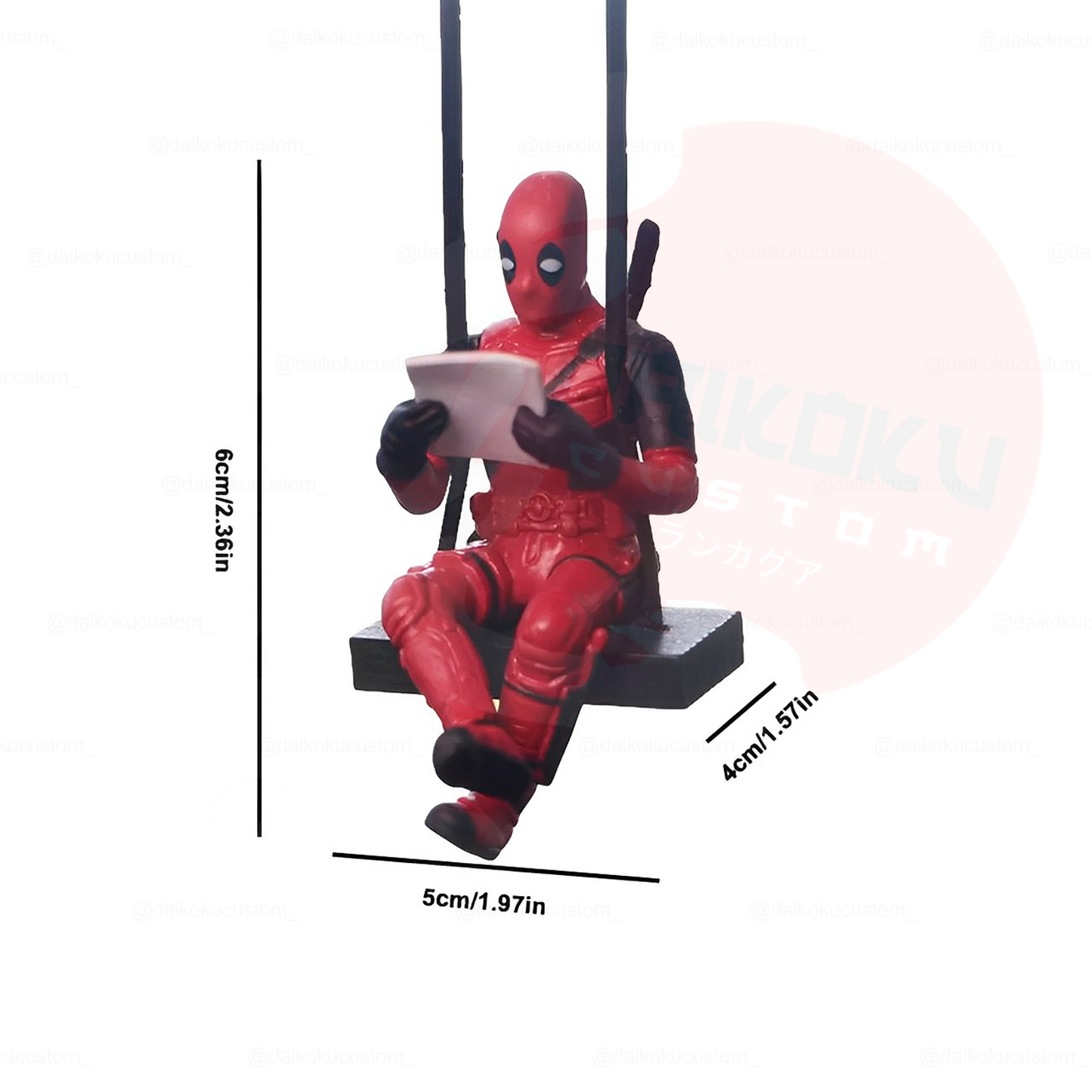 Adorno Decorativo Espejo Retrovisor Deadpool Columpio