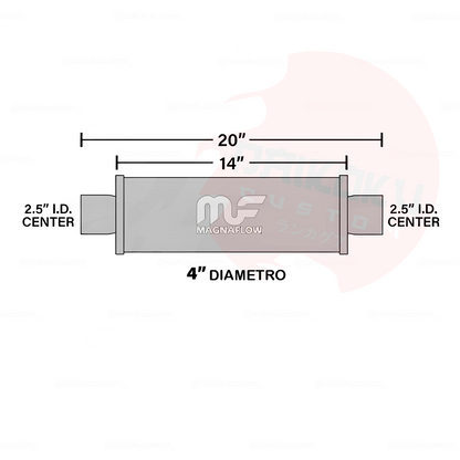 Pre Silenciador Escape MagnaFlow 2.5" a 2.5"