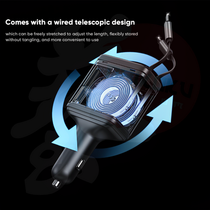 Cargador Celular 60w Cable Retractil Usb Lighting Tipo-C + Voltimetro Vidvie Cc539 51136