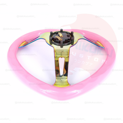Volante Deportivo Figura Corazon Pvc Rosa Pastel
