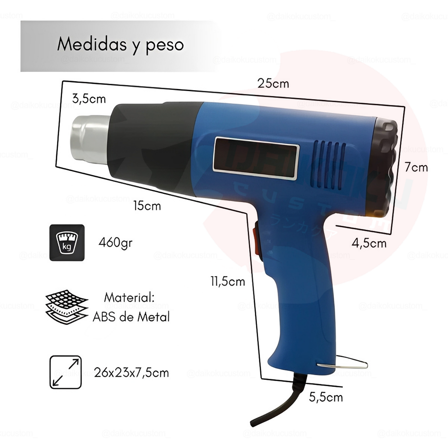 Pistola De Calor Aire Caliente 2000w 300-520 °c
