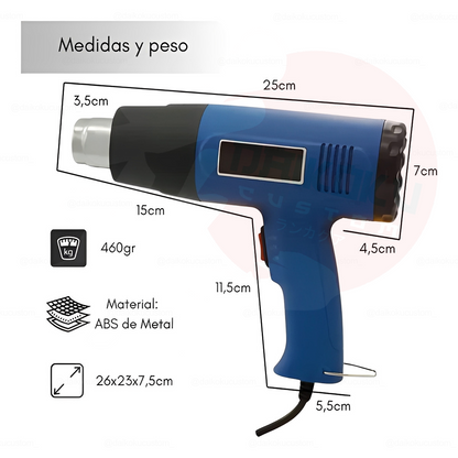 Pistola De Calor Aire Caliente 2000w 300-520 °c