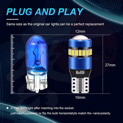 1 Ampolleta Led T10 Lupa 18 Led Smd Canbus Blanco