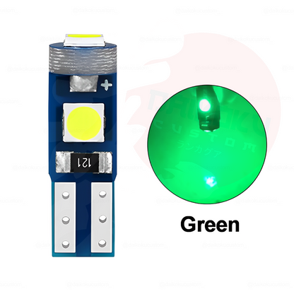 1 Ampolleta Led T5 Punta Redonda De 3 Led Colores