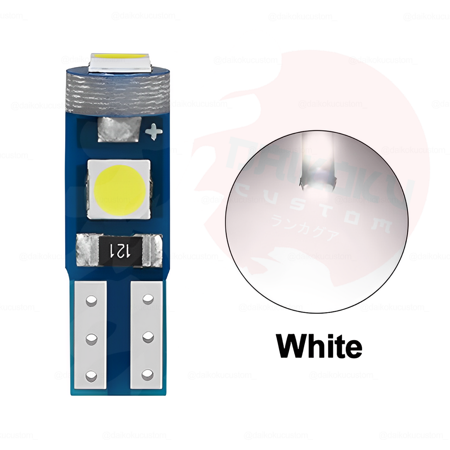 1 Ampolleta Led T5 Punta Redonda De 3 Led Colores