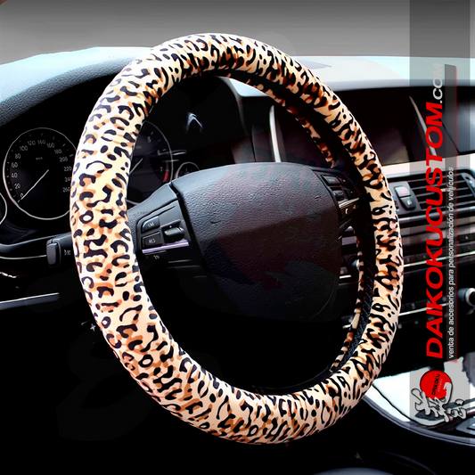 Cubre Volante Animal Print Beige