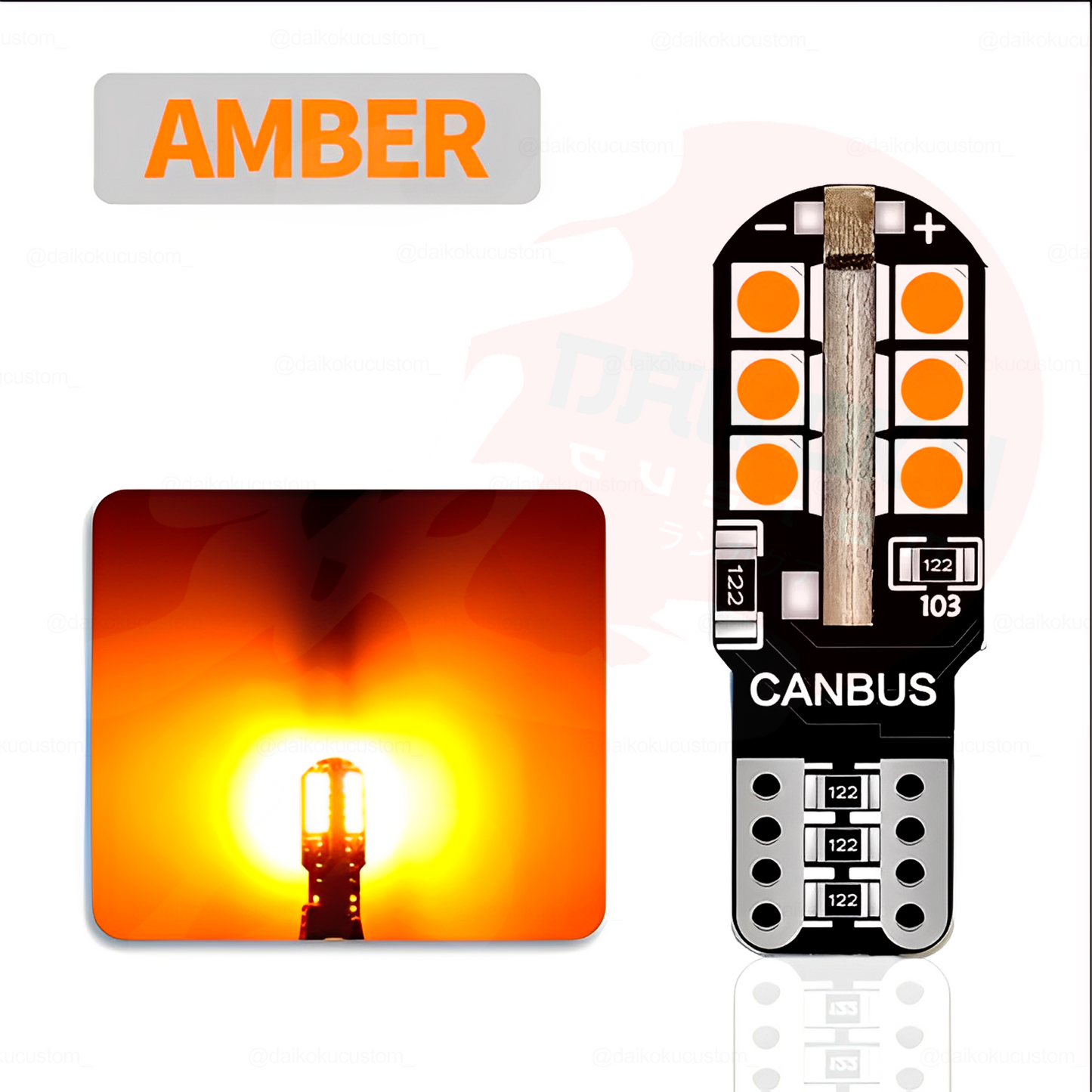 1 Ampolleta Led T10 Heli 24 Led Canbus Colores