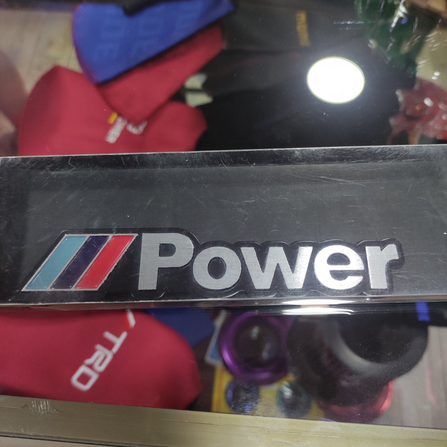 Emblemas adhesivo power borde negro