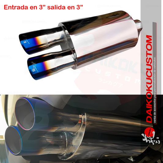 Escape Alto Flujo HKS Doble Salida 3" a 3"